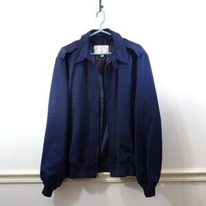 1980s Blue USAF Mans Lightweight Jacket NO Liner SZ 46L Blauer Wool Blend Zip